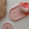 Vibrant Pink-Red Terrazzo Tray & Candleholder