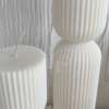 Minimalist Grooved Pillar Candle