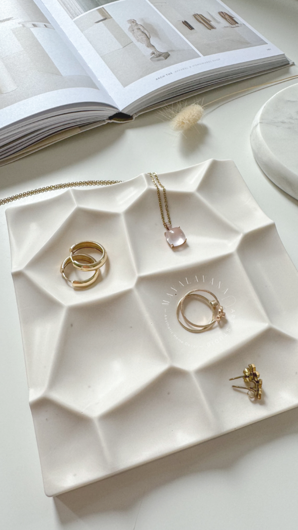 Square Geometric Shape Jewelry Tray