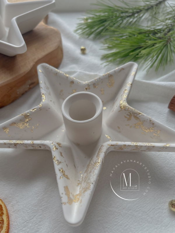 Christmas Star-Shaped Candleholder Set for Advent Season