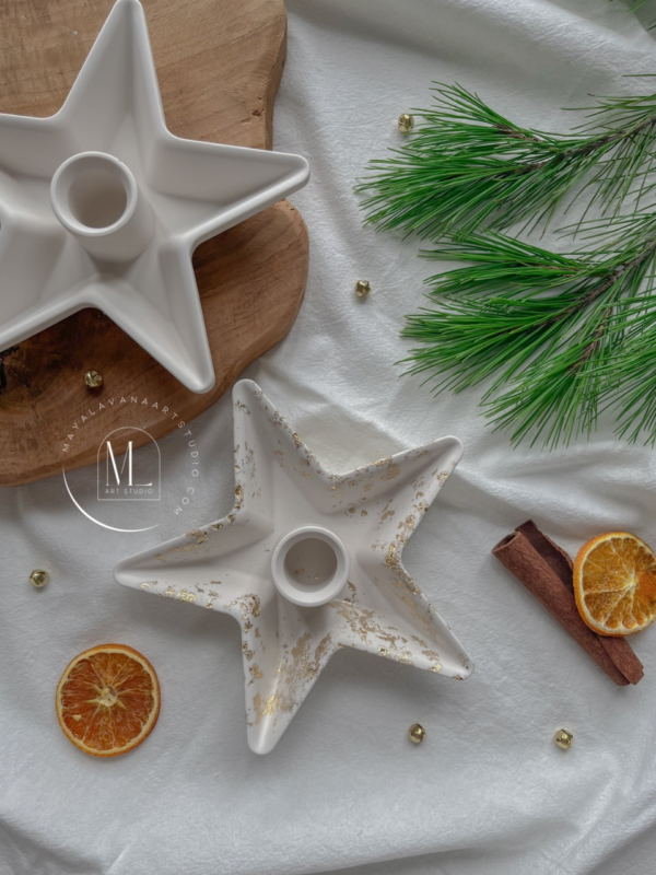 Christmas Star-Shaped Candleholder Set for Advent Season