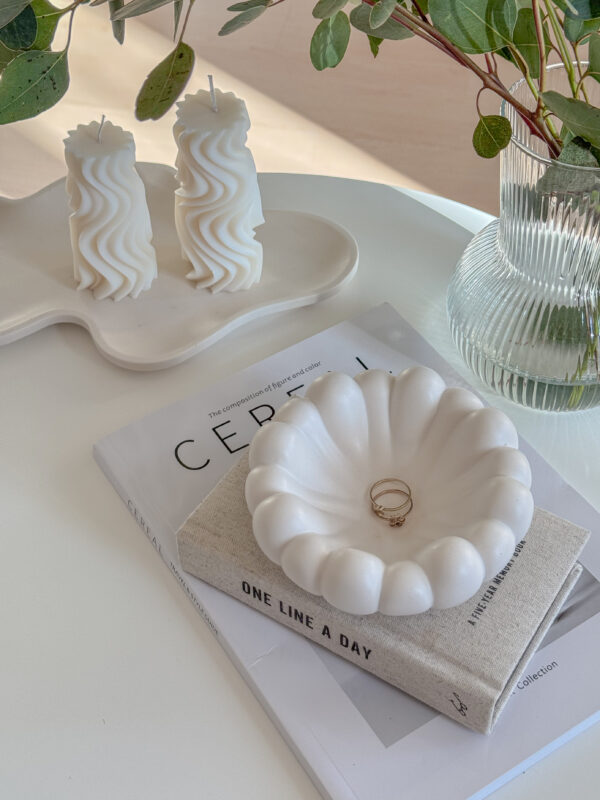 Scalloped Bubble Bowl on coffee table