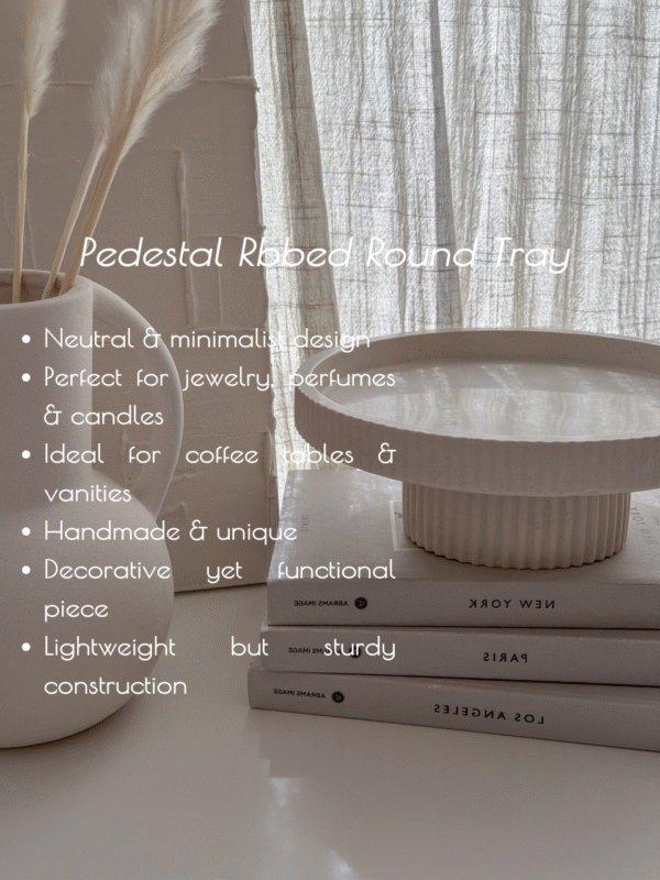 Pedestal Ribbed Round Tray