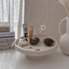 Pedestal Ribbed Round Tray