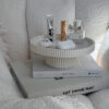 Pedestal Ribbed Round Tray