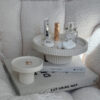Pedestal Ribbed Round Tray